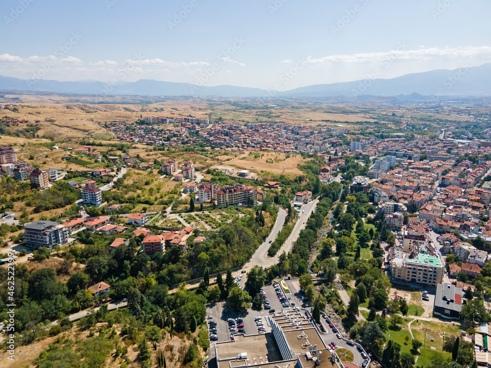 Aerial view of town of Sandanski, Bulgaria