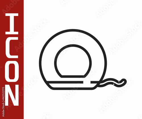 Black line Dental floss icon isolated on white background. Vector