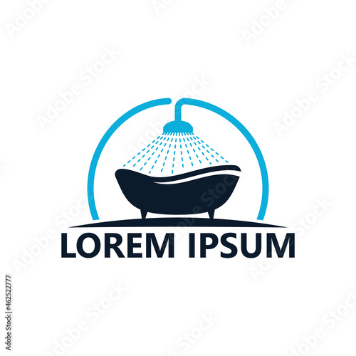 Bath shower logo template design