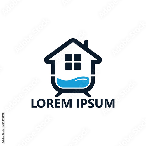 Bathroom house logo template design