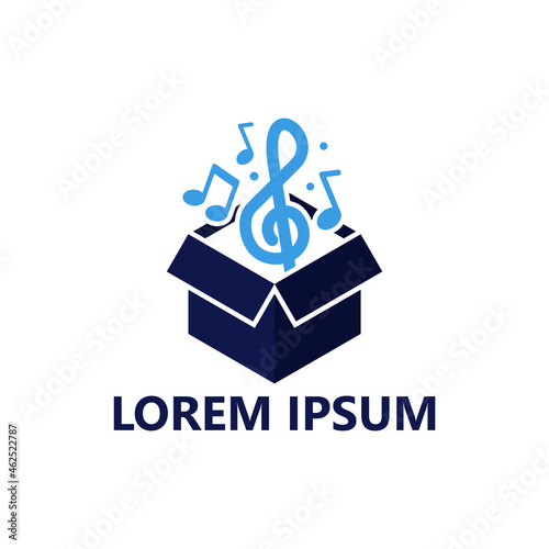 Music box package logo template design