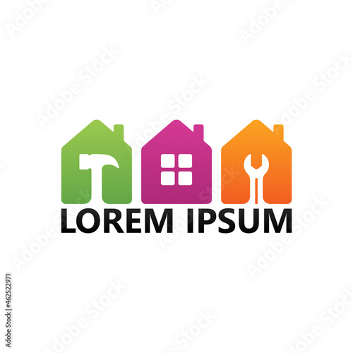 Repair house logo template design