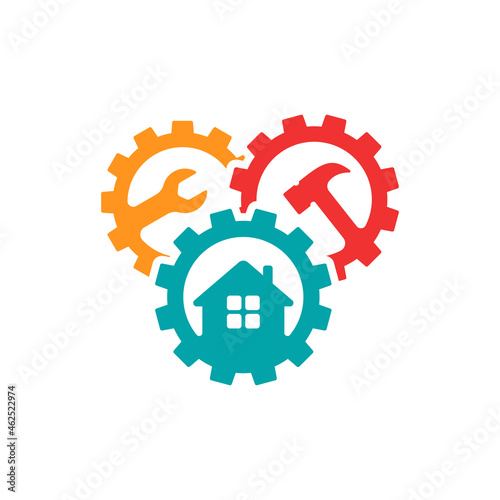 Repair house logo template design
