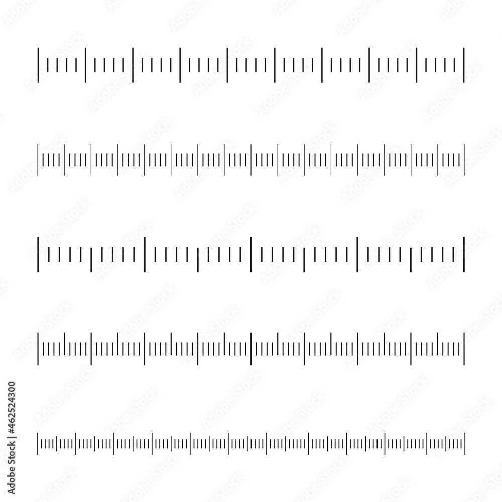 Ruler scale set isolated on white background. Different concept of ruler scale for web site, app Ruler scale set isolated on white background. Different concept of ruler scale for web site, app