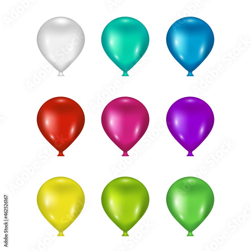 Set of bright festive balloons. Vector elements for design.