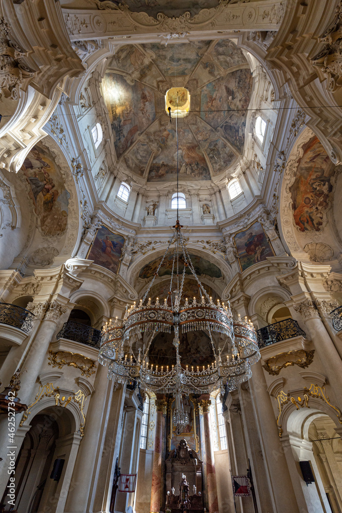 Obraz premium The Saint Nicholas Church interior in Prague, Czechia.