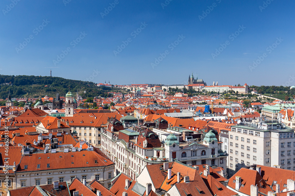 View of Praszky Hrad from the old town of Prague.
