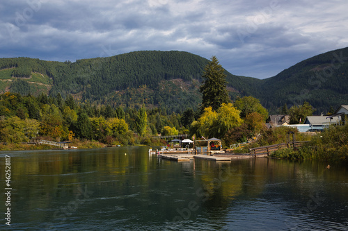 Boat dock, Lake Cowichan, Vancouver Island, British Colombia