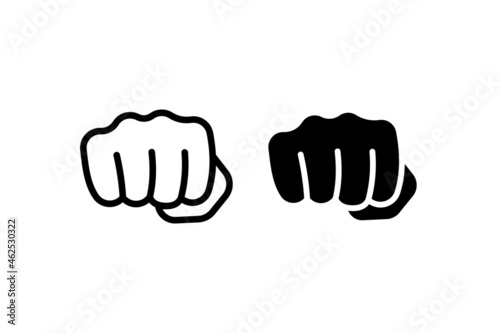 punch fist hand vector icon