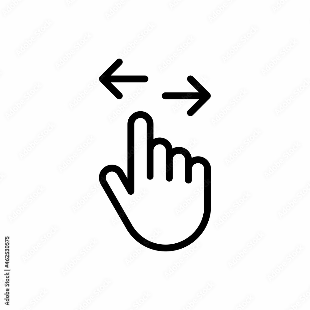 swipe left and right hand gesture line art vector icon swipe left and right hand gesture line art vector icon