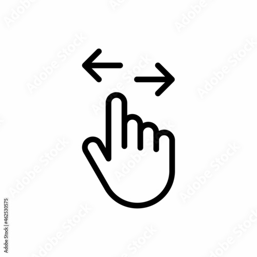 swipe left and right hand gesture line art vector icon