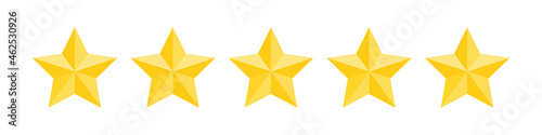 Five stars customer product rating review vector icon