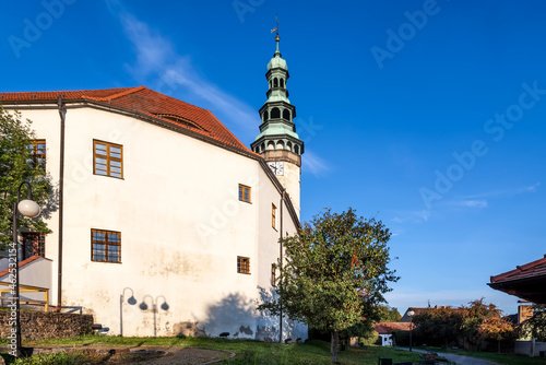 Cityscape of Domažlice, Domazlice, Czech republic ,Tschechische Republik. Chodský hrad ( Muzeum Chodska ) photo