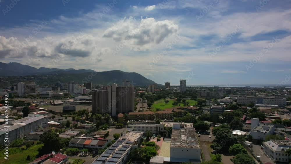 Aerial view of Kingston city, living houses, government buildings and mountains. Aerial view of Kingston city, living houses, government buildings and mountains.