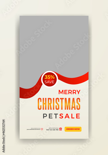 Chritmas New Year Pet Sale Instagram Story Template Design