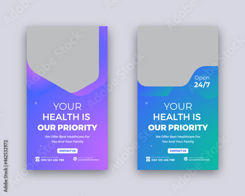 Medical healthcare consultation Instagram Story Template Design