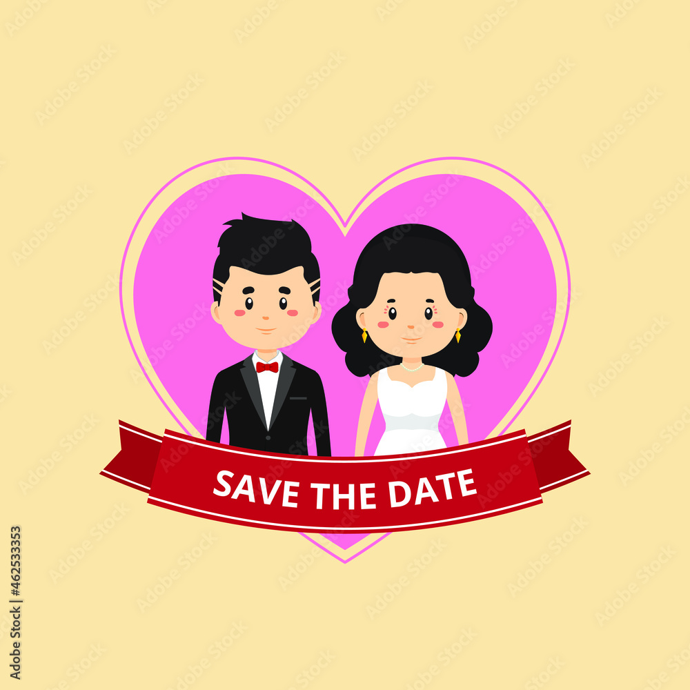 Stock Vector Bride and Groom Illustration Stock Vector Bride and Groom Illustration