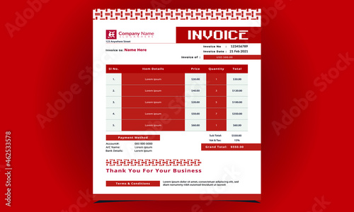 Invoice Design Template with Creative Designs