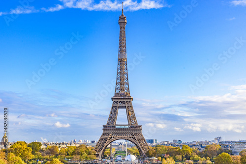Beautiful view of famous Eiffel Tower in Paris, France. Paris Best Destinations in Europe. © Takashi Images