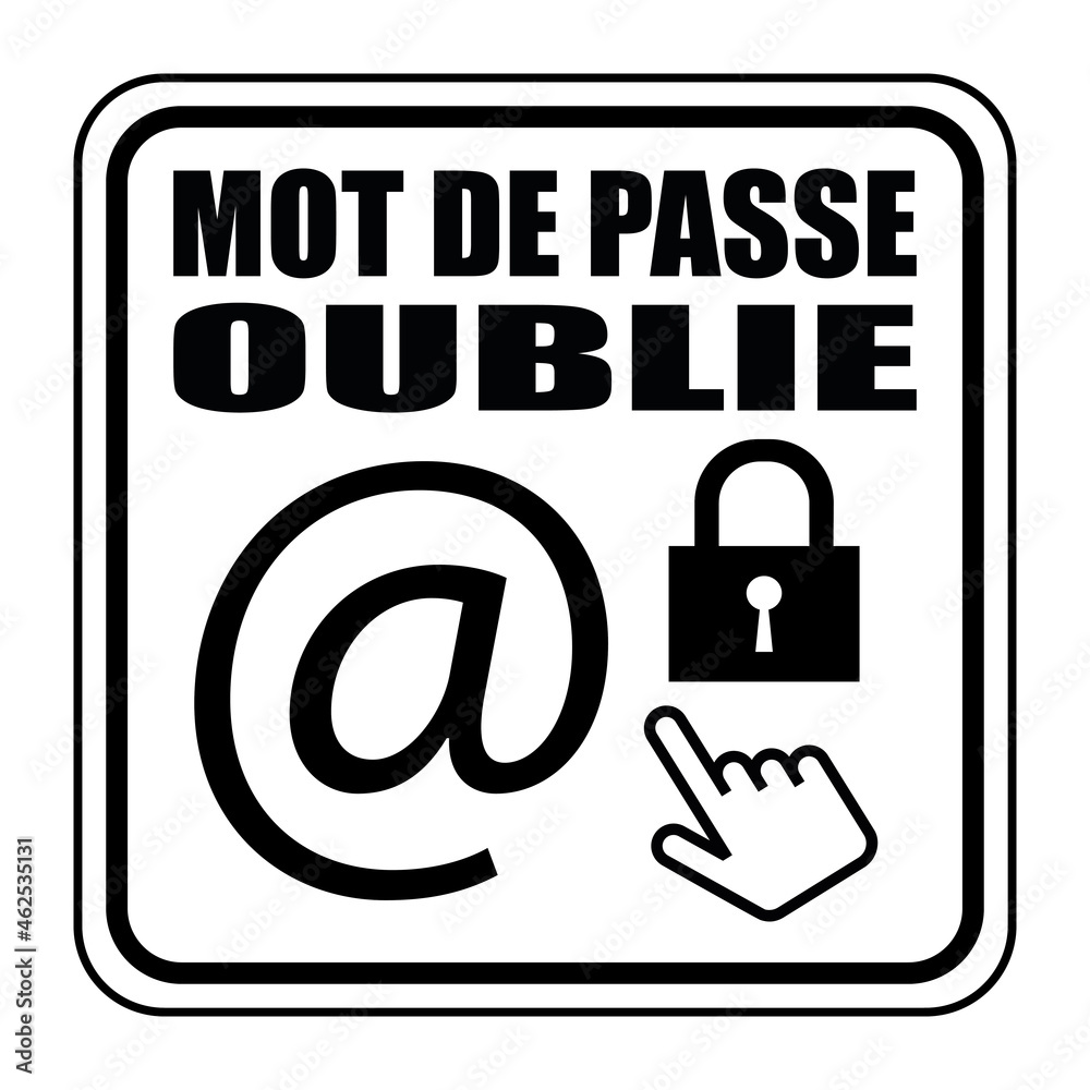 Logo mot de passe oublié. Stock Vector Adobe Stock