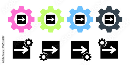 Arrow, right, navigation vector icon in gear set illustration for ui and ux, website or mobile application