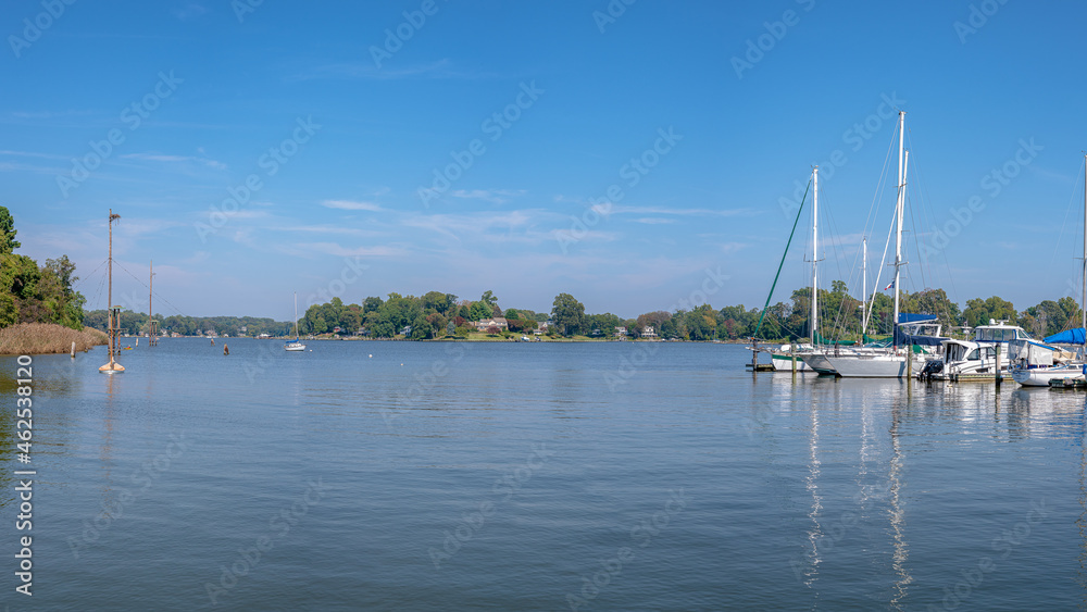 river with sailboats