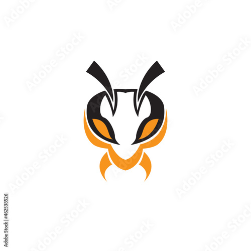 BEE HEAD ANGRY LOGO VECTOR ICON SYMBOL ILLUSTRATION MODERN DESIGN