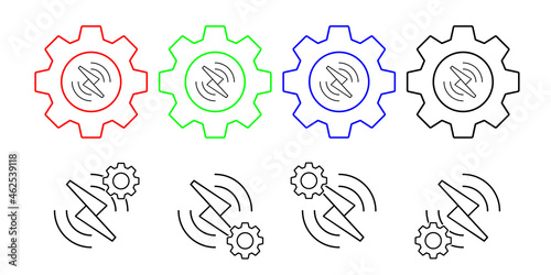 Propeller field outline vector icon in gear set illustration for ui and ux, website or mobile application