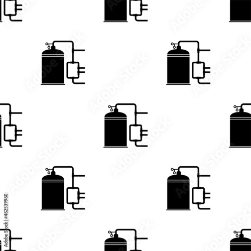 Boiler Icon Seamless Pattern, Liquid, Water, Fluid Heating Closed Vessel