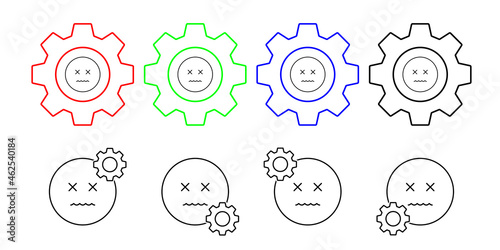 Annulled, emotions vector icon in gear set illustration for ui and ux, website or mobile application