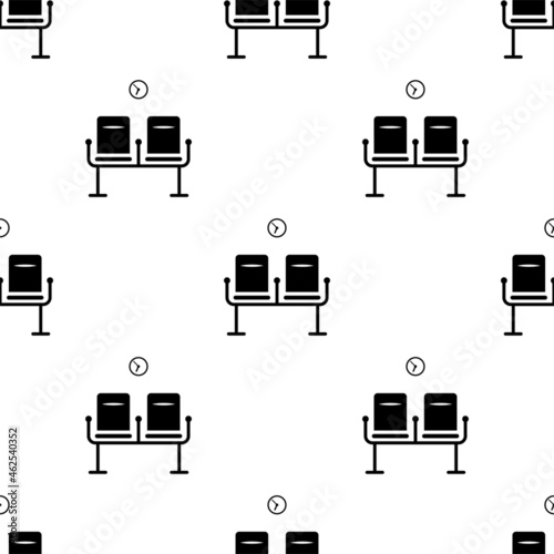 Waiting Lounge Icon Seamless Pattern, Airport Lounge, Waiting Room, Waiting Hall