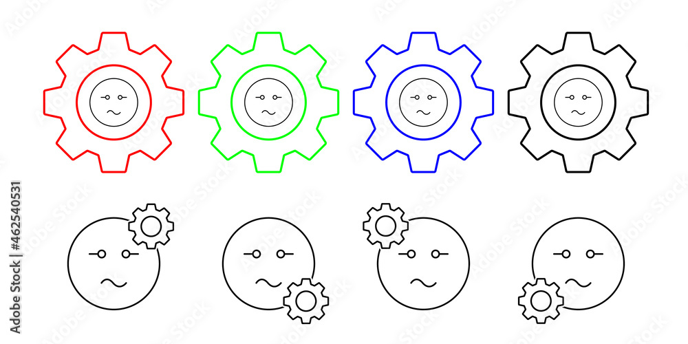 Curved mouth, emotions vector icon in gear set illustration for ui and ux, website or mobile application Curved mouth, emotions vector icon in gear set illustration for ui and ux, website or mobile application