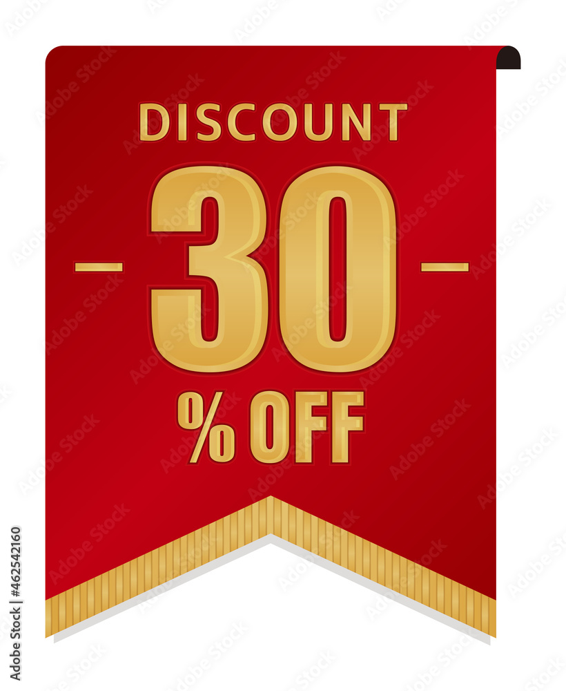 Fototapeta premium 30% off icon illustration for ecommerce site etc. ( vintage flag motif )