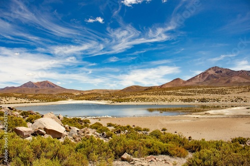 Lagunas y bofedales de Parinacota paisaje altiplanico photo