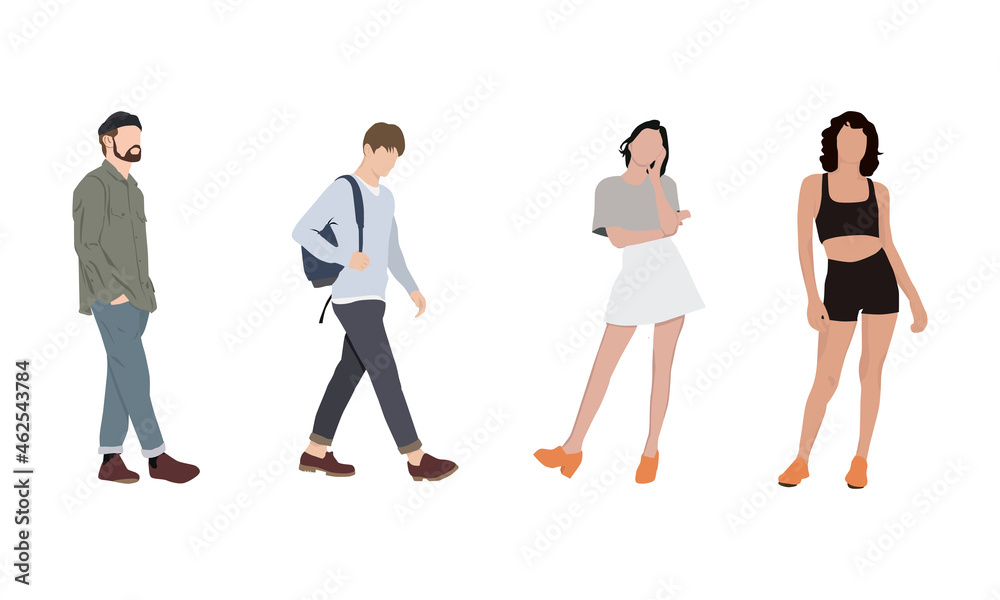 illustration of a group of people posing like models