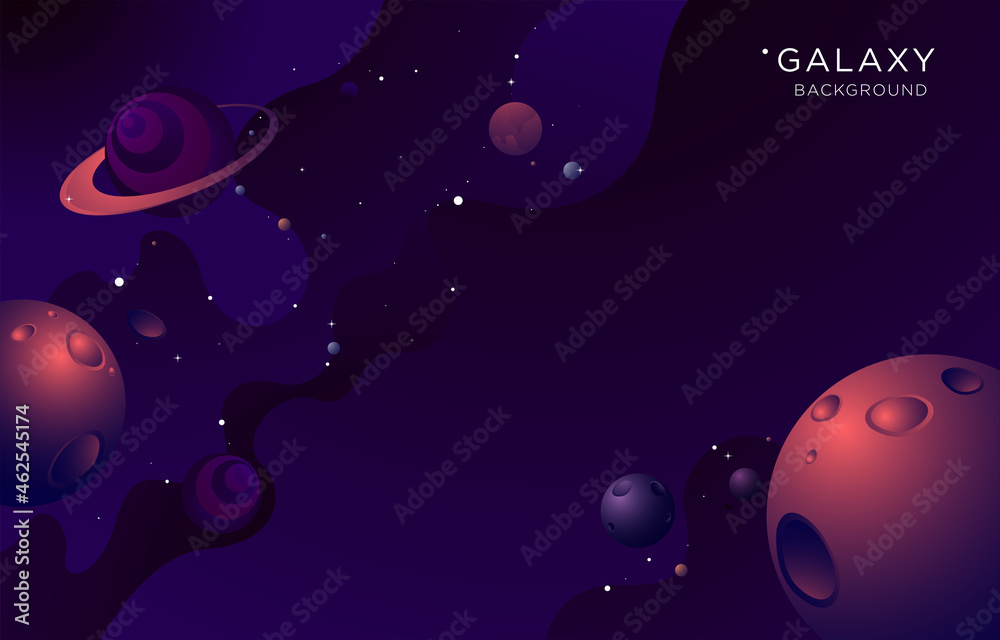 Vector Illustration of Galaxy and Planet
