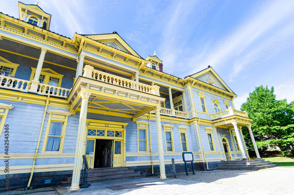 Old public hall at Motomachi park in Hakodate town, Hokkaido, Japan. Old public hall at Motomachi park in Hakodate town, Hokkaido, Japan.