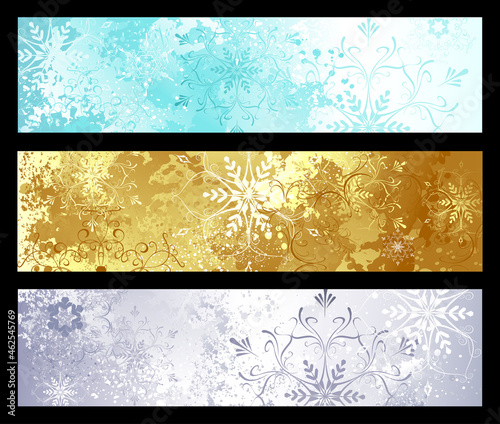 Shiny banner with snowflakes