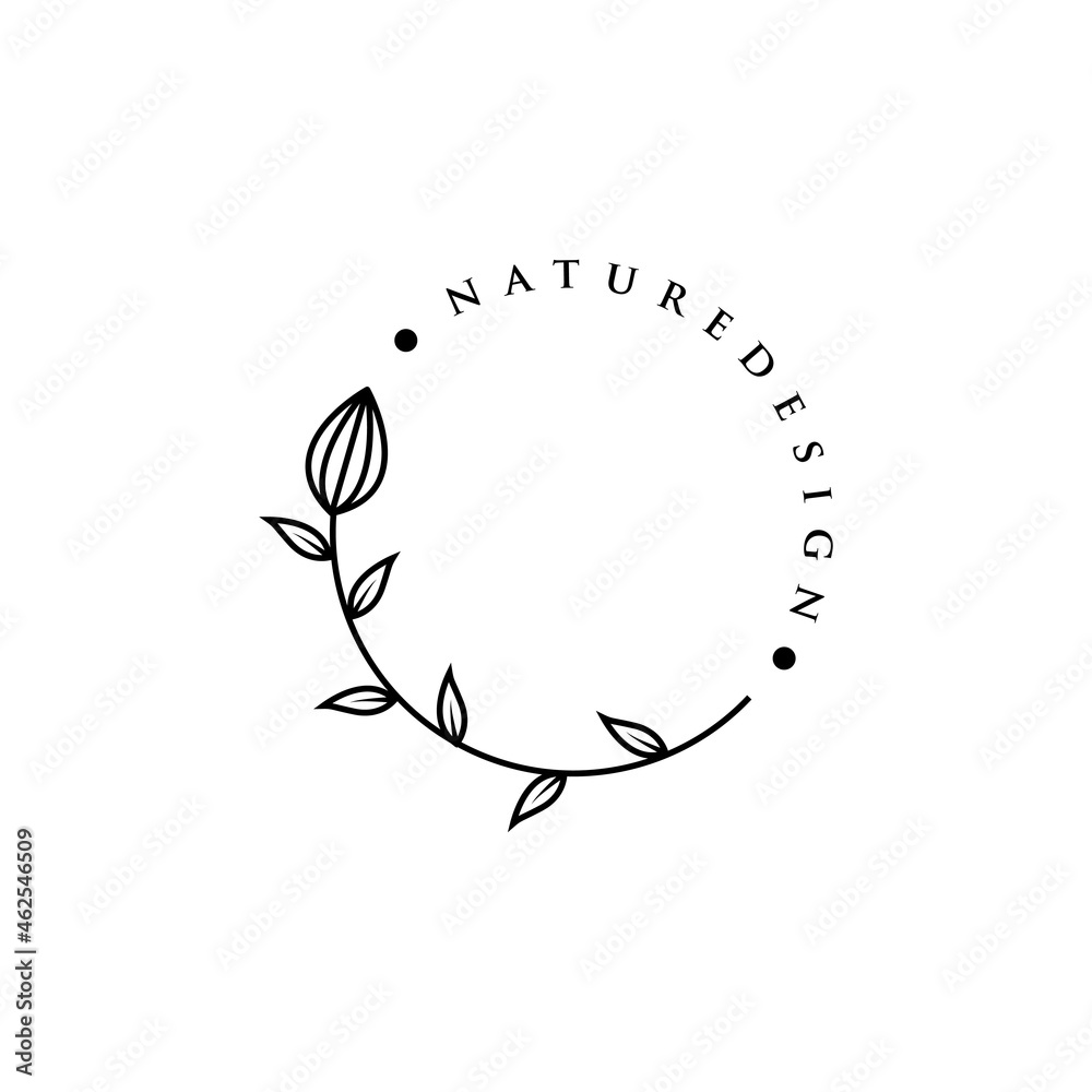 flower line art logo vector template.