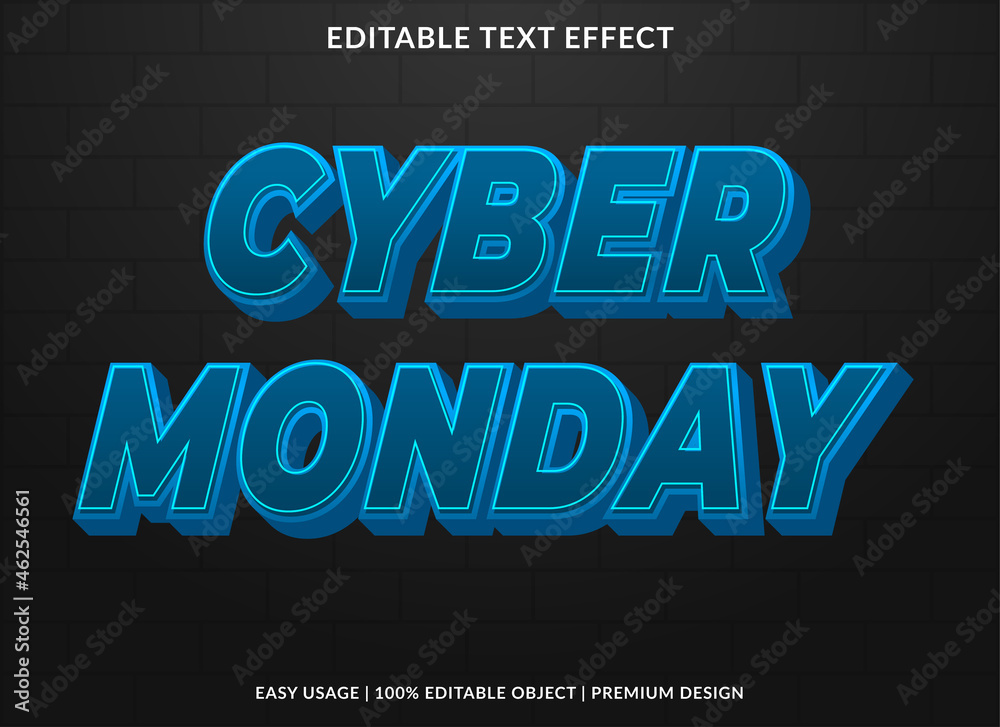 cyber monday text effect background template with abstract style use for business promotion and sale banner