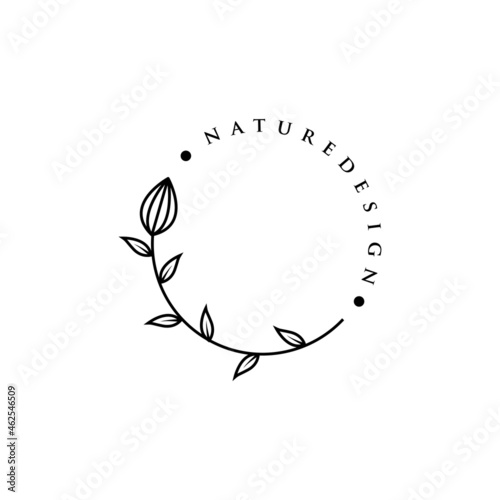 flower line art logo vector template.