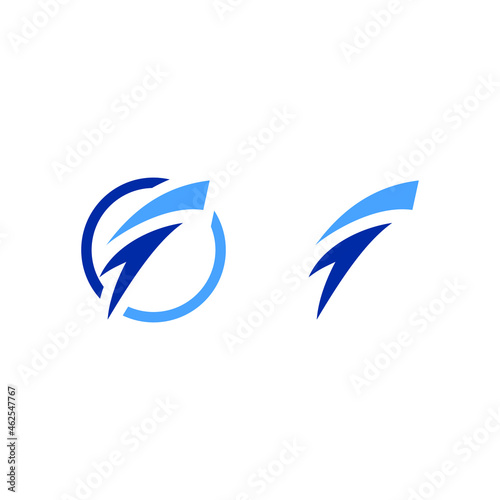 letter F fast logo vector