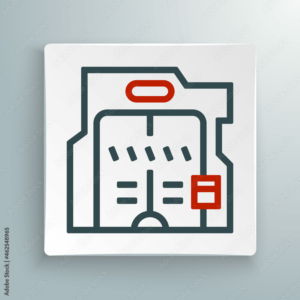 Line Futuristic sliding doors icon isolated on white background. Colorful outline concept. Vector Line Futuristic sliding doors icon isolated on white background. Colorful outline concept. Vector