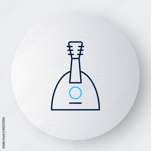 Line Musical instrument balalaika icon isolated on white background. Colorful outline concept. Vector