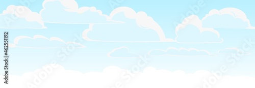 Sky background vector. Illustration in cartoon style flat design. Heavenly atmosphere