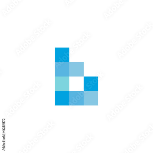 letter tb squares pixels gradient logo vector