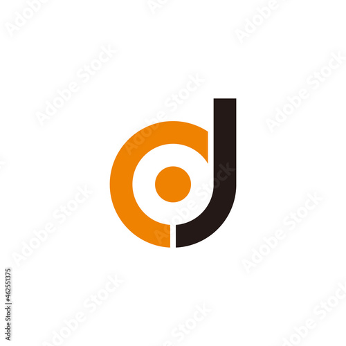 letter cj simple round motion colorful design logo vector photo