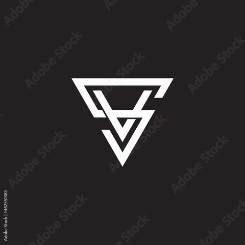 Free Download letter sv overlapping triangle line flat 3d design logo vector - GFXLoad