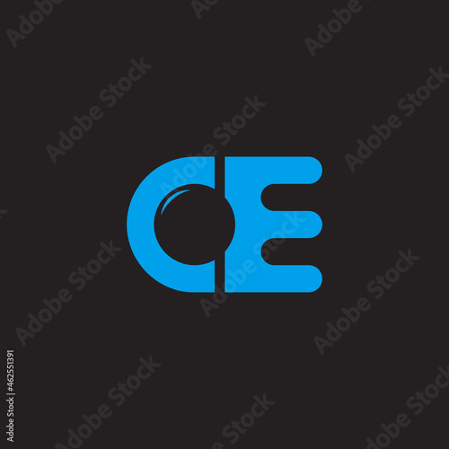 letter ce simple geometric glass design logo vector