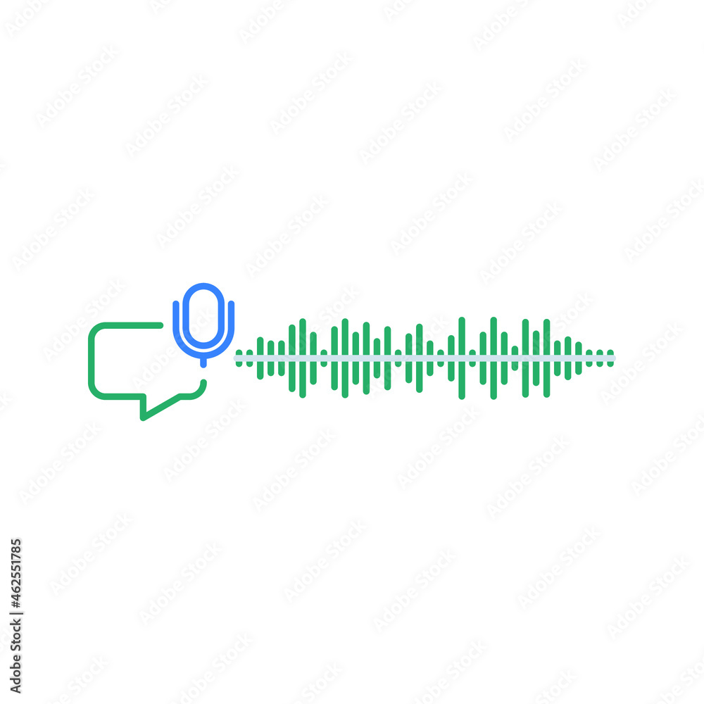 Voice messages icon. Voice messaging sign. editable color. vector illustration.